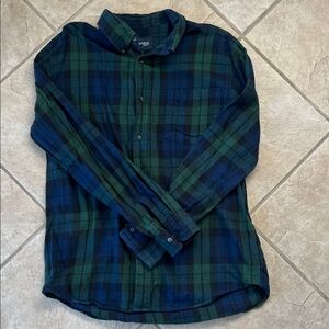 St. John's Bay Men's Plaid Shirt - Blue and Green